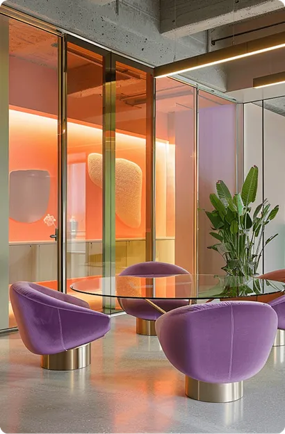 Colorful office lounge